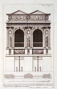 巴黎的Fontaine des Innocents，来自Jacques-Francois Blondel的“建筑弗朗索瓦”，1727年 作者 让·马里埃特
